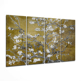 Sakura 4 Pieces Mega Glass Wall Art (59"x36") | Insigne Art Design.